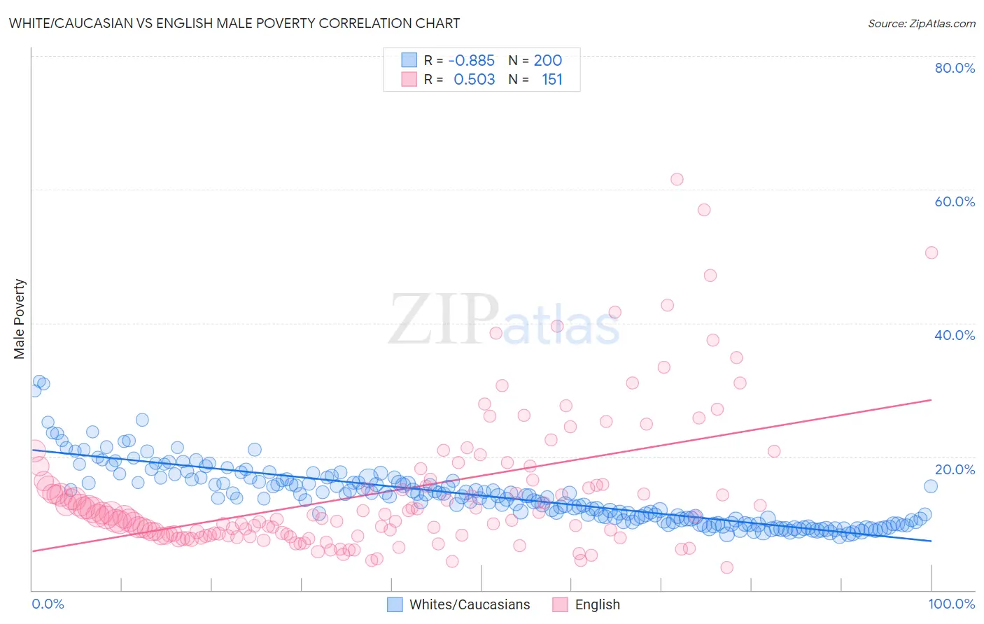 White/Caucasian vs English Male Poverty