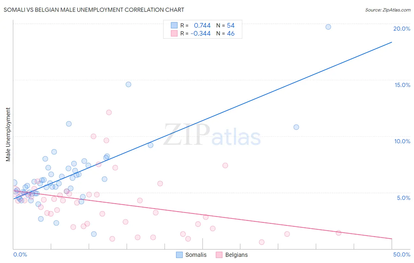 Somali vs Belgian Male Unemployment