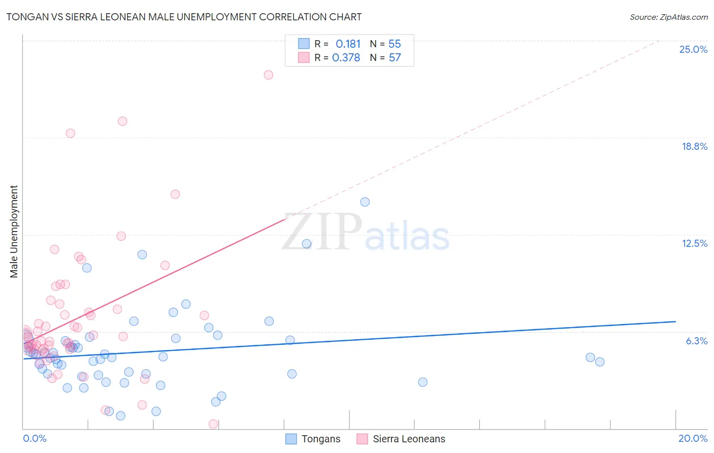 Tongan vs Sierra Leonean Male Unemployment