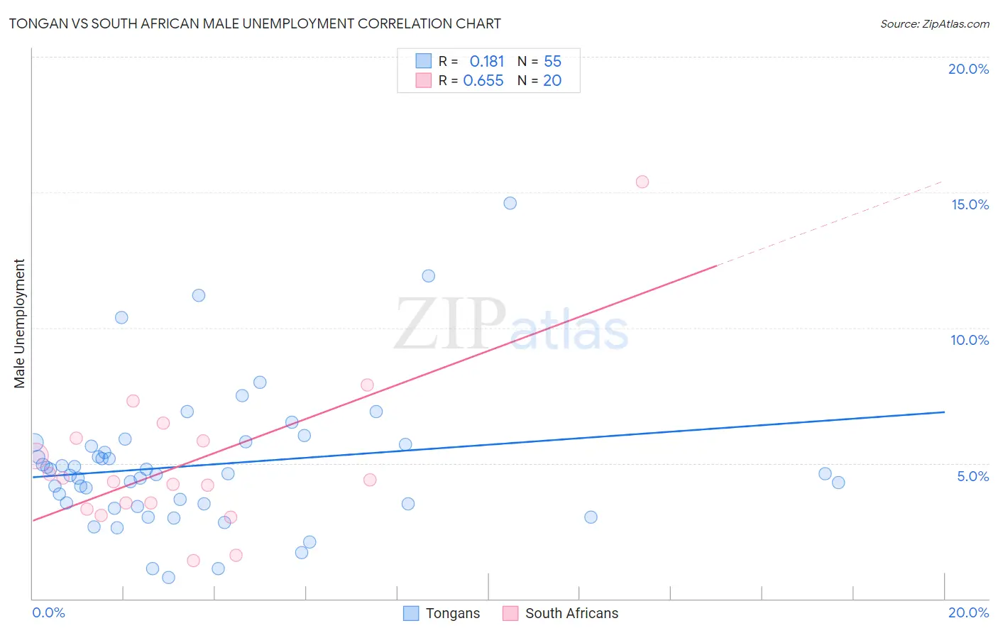 Tongan vs South African Male Unemployment