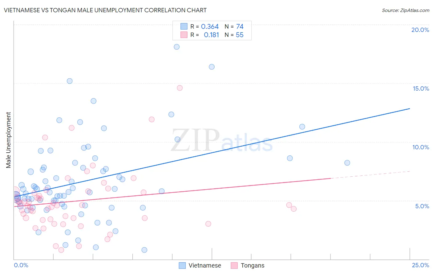 Vietnamese vs Tongan Male Unemployment