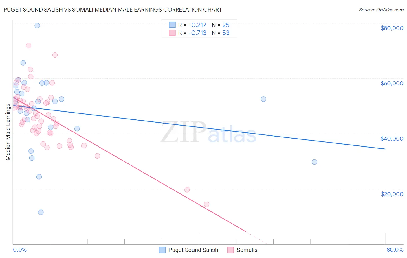Puget Sound Salish vs Somali Median Male Earnings