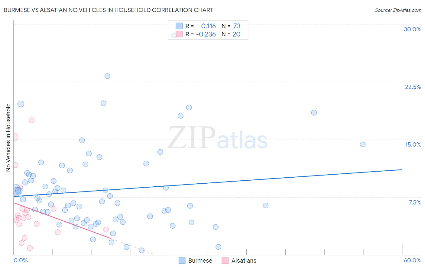 Burmese vs Alsatian No Vehicles in Household