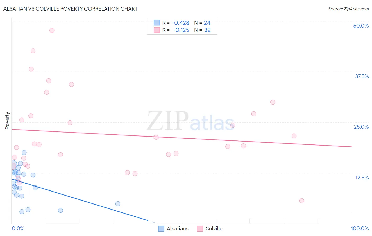 Alsatian vs Colville Poverty