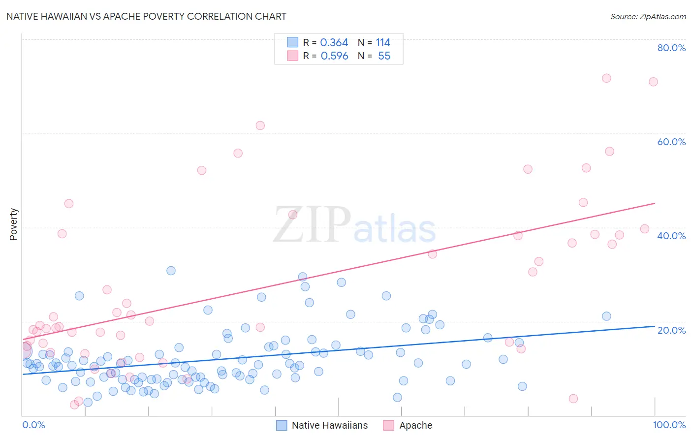 Native Hawaiian vs Apache Poverty