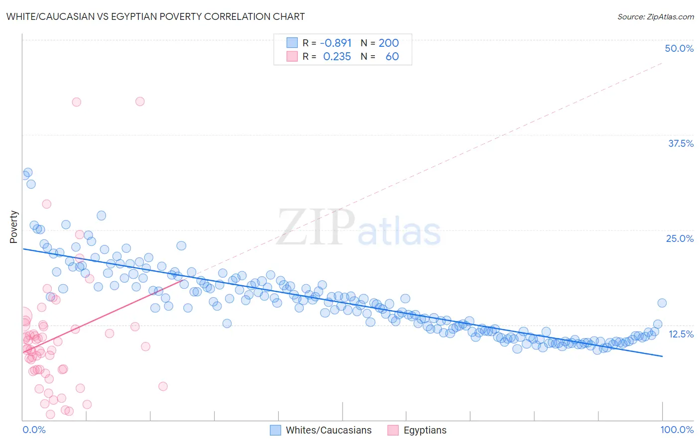 White/Caucasian vs Egyptian Poverty