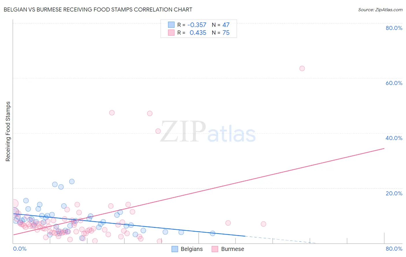 Belgian vs Burmese Receiving Food Stamps