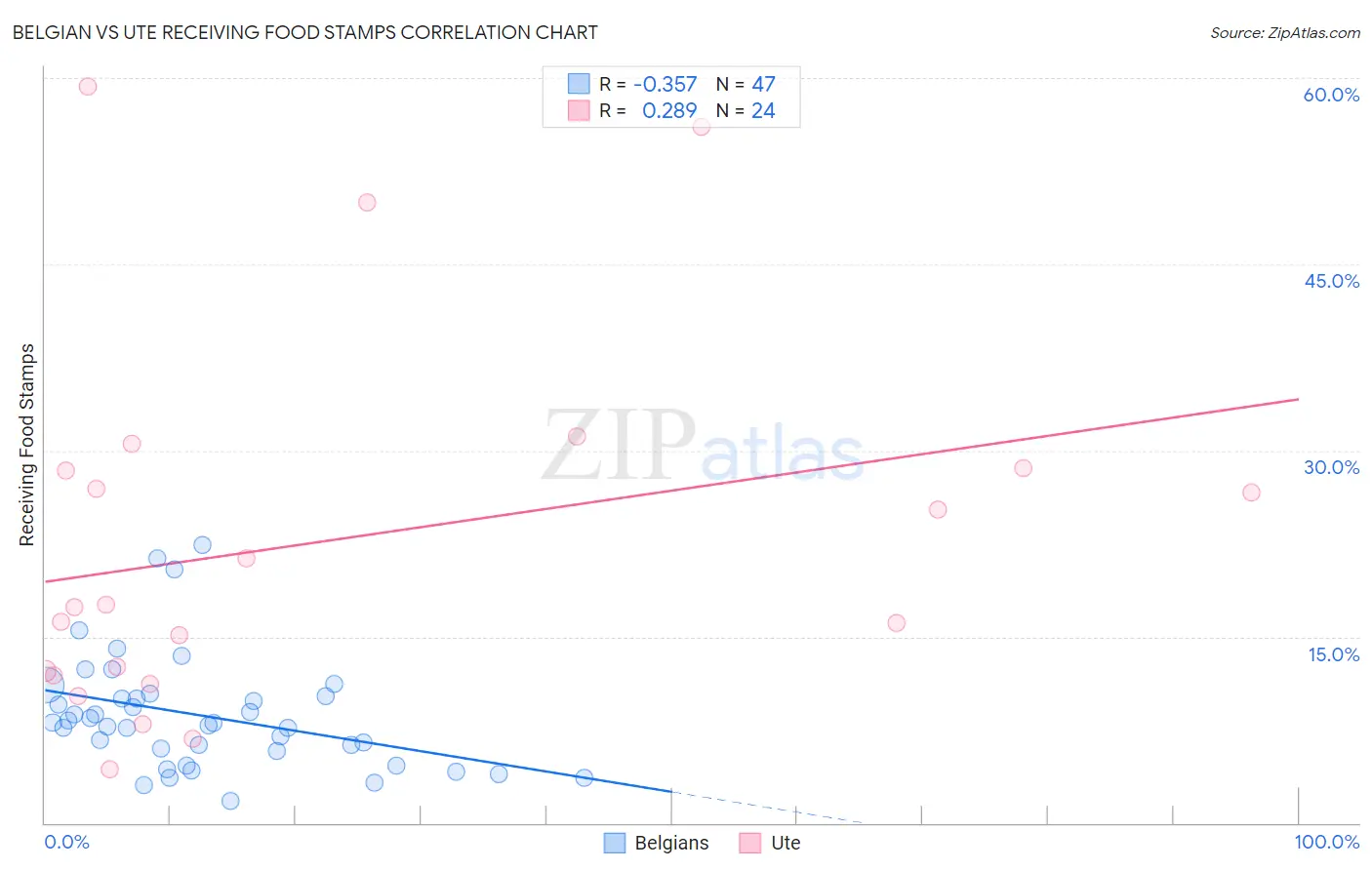 Belgian vs Ute Receiving Food Stamps