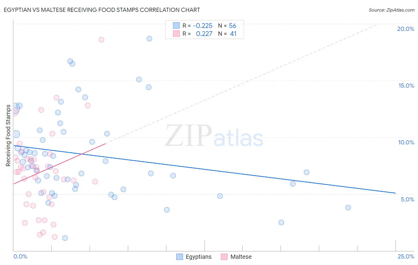 Egyptian vs Maltese Receiving Food Stamps