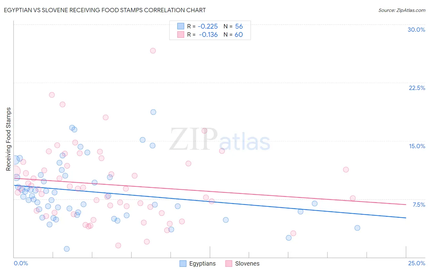 Egyptian vs Slovene Receiving Food Stamps