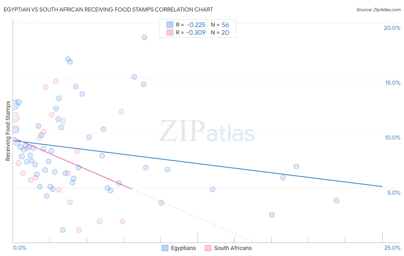 Egyptian vs South African Receiving Food Stamps