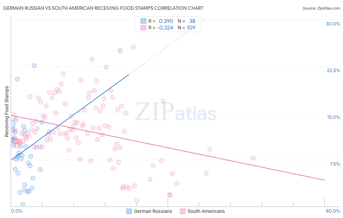 German Russian vs South American Receiving Food Stamps