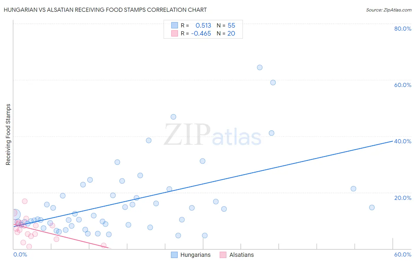 Hungarian vs Alsatian Receiving Food Stamps