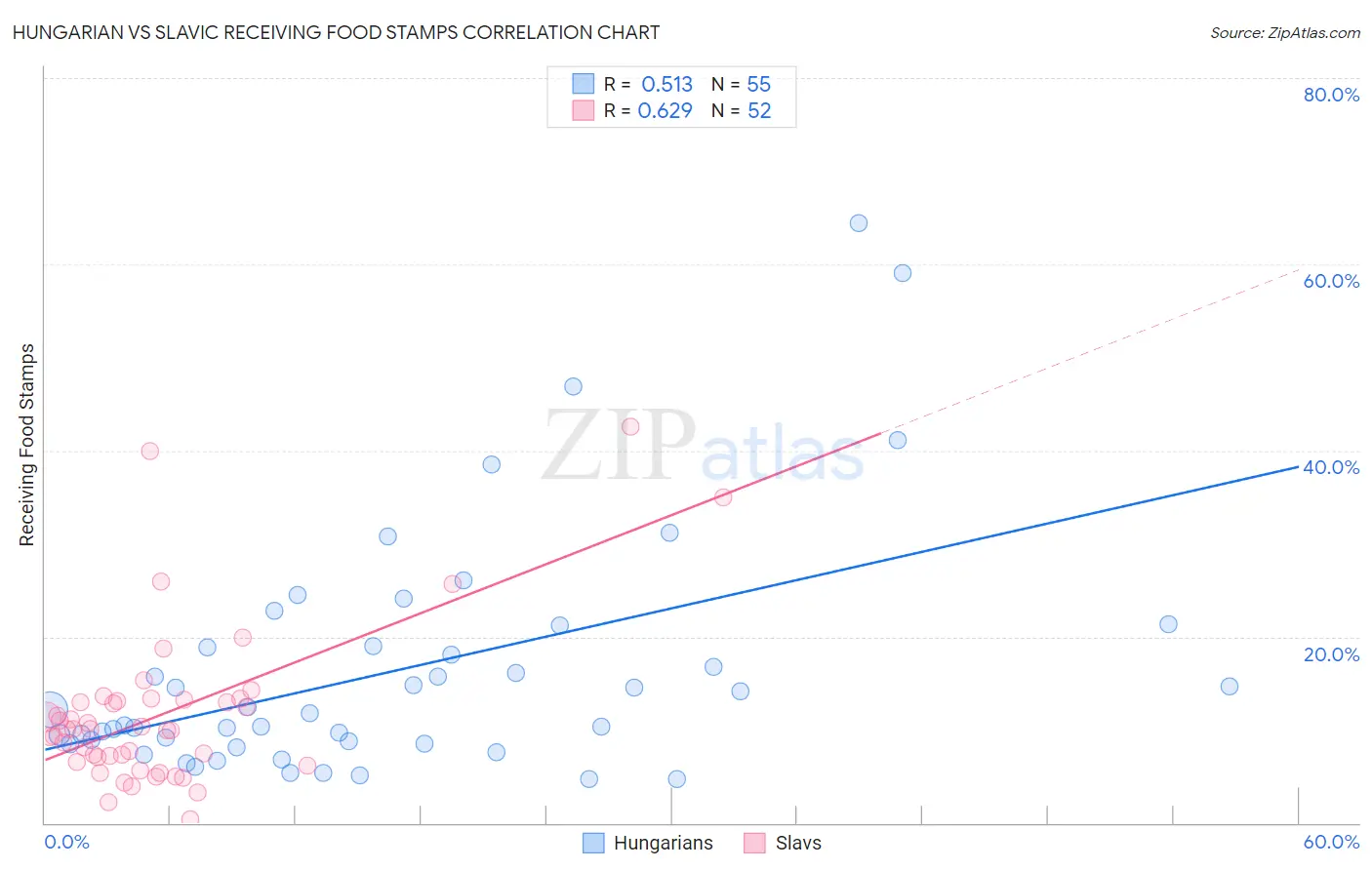 Hungarian vs Slavic Receiving Food Stamps