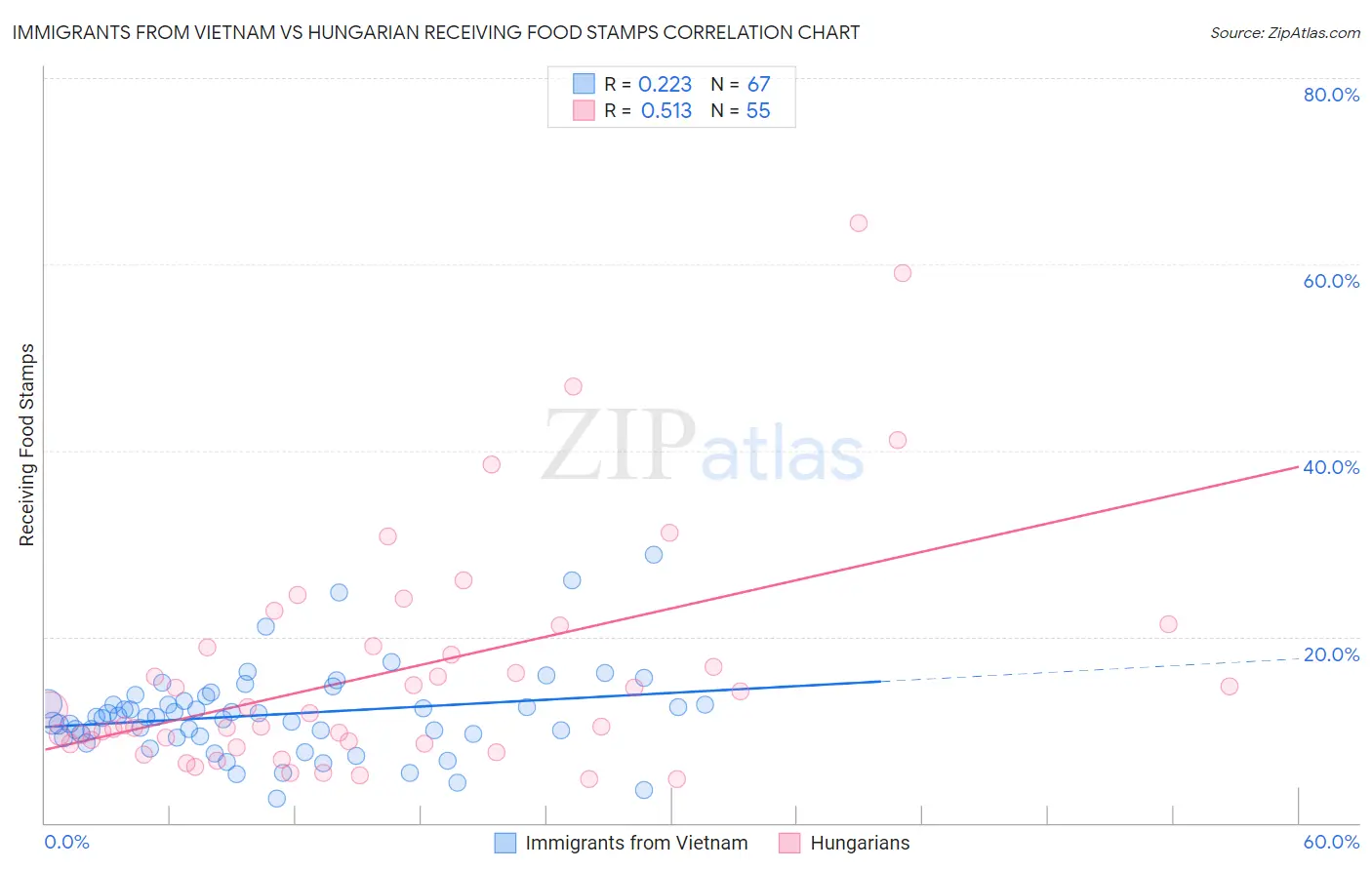 Immigrants from Vietnam vs Hungarian Receiving Food Stamps