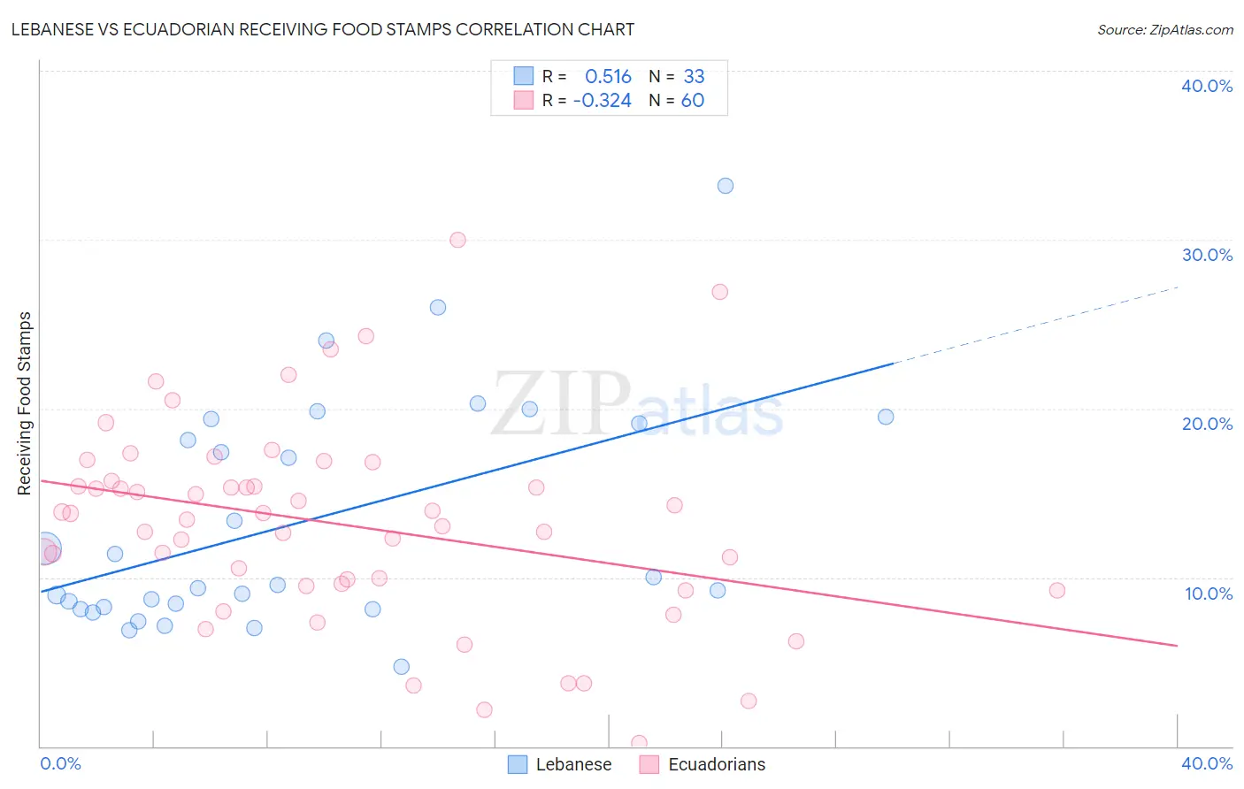 Lebanese vs Ecuadorian Receiving Food Stamps