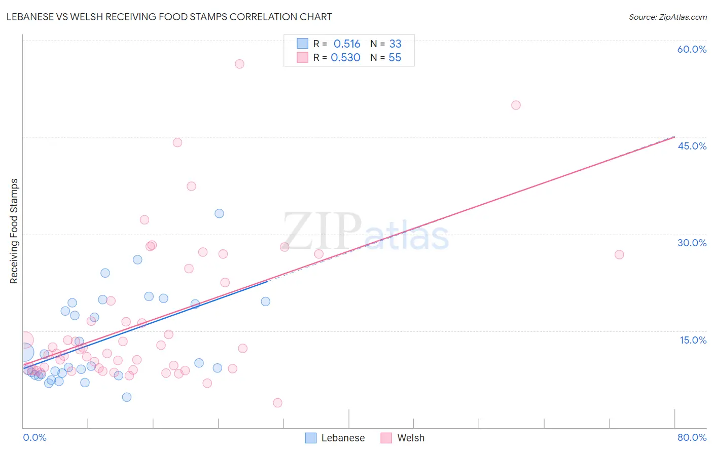 Lebanese vs Welsh Receiving Food Stamps