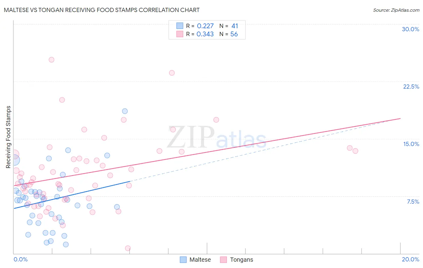 Maltese vs Tongan Receiving Food Stamps