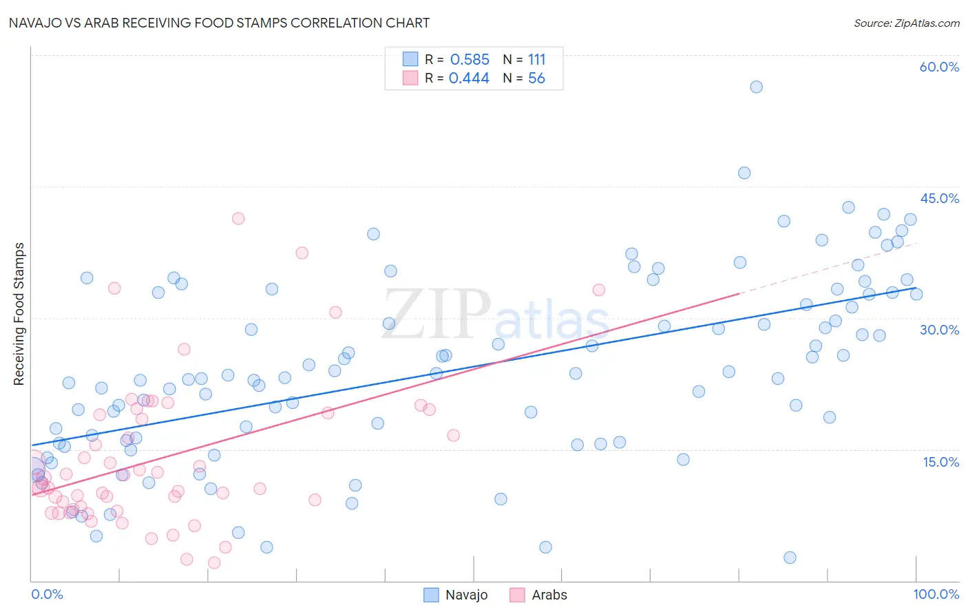 Navajo vs Arab Receiving Food Stamps
