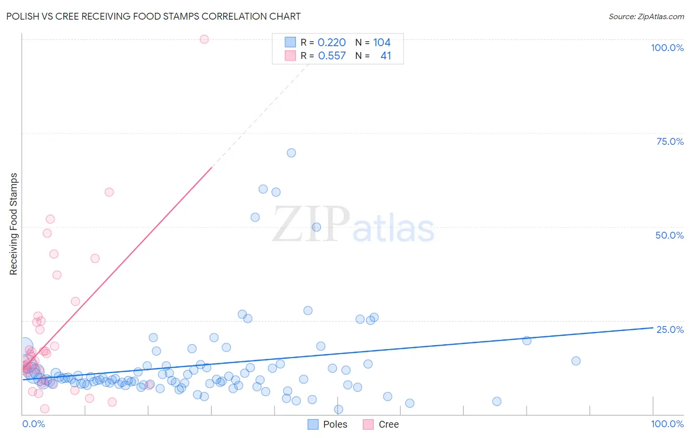 Polish vs Cree Receiving Food Stamps