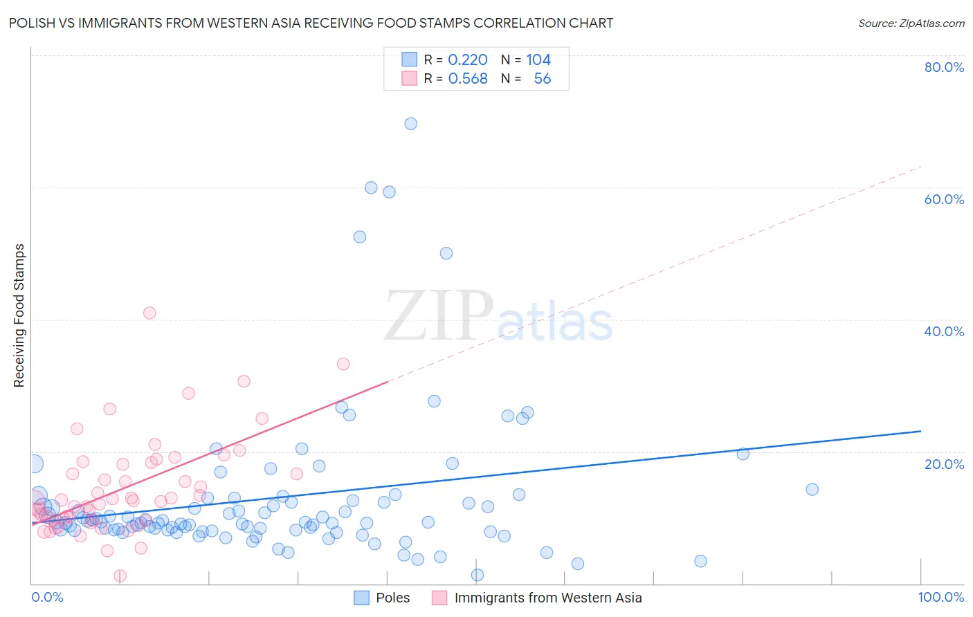 Polish vs Immigrants from Western Asia Receiving Food Stamps