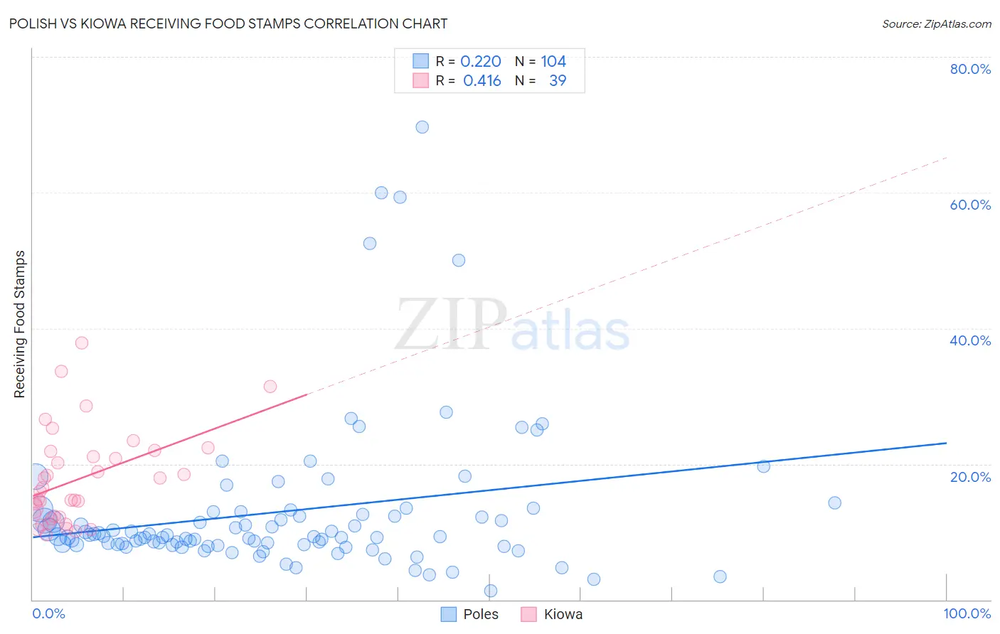 Polish vs Kiowa Receiving Food Stamps