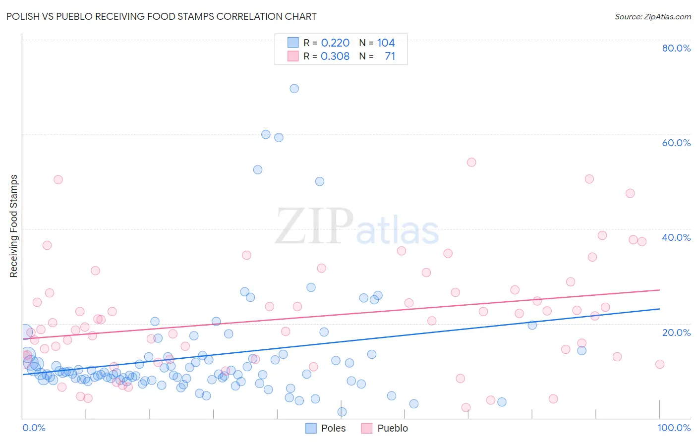 Polish vs Pueblo Receiving Food Stamps