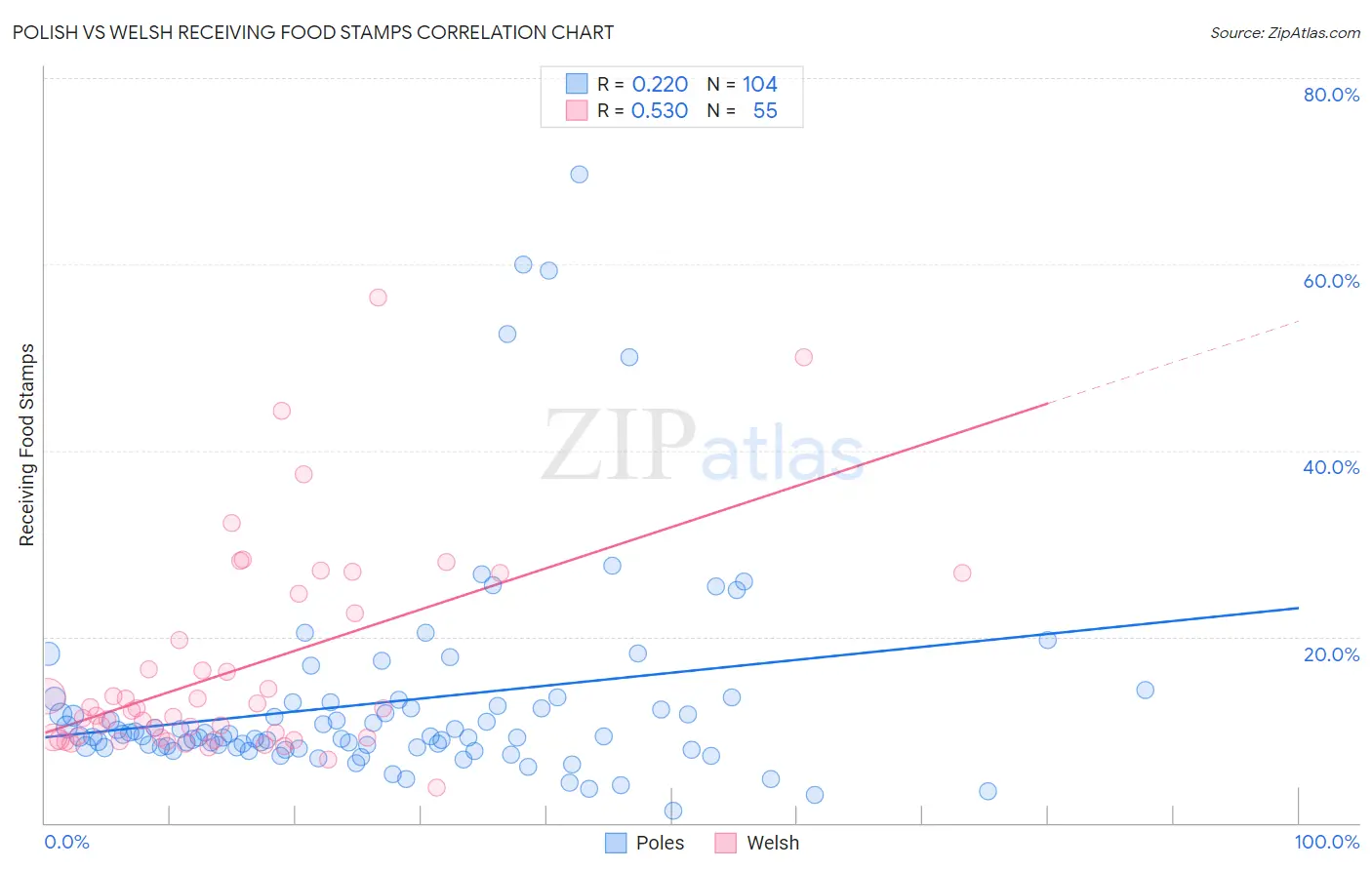 Polish vs Welsh Receiving Food Stamps
