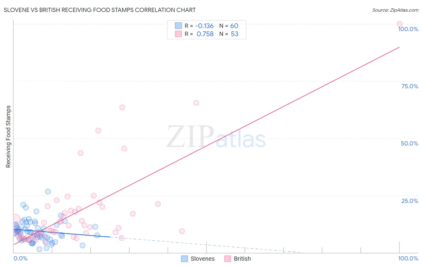 Slovene vs British Receiving Food Stamps