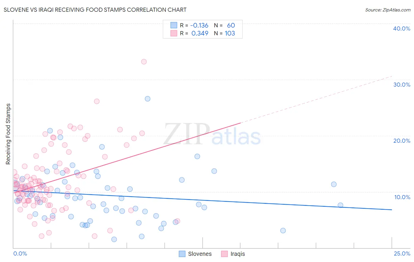 Slovene vs Iraqi Receiving Food Stamps