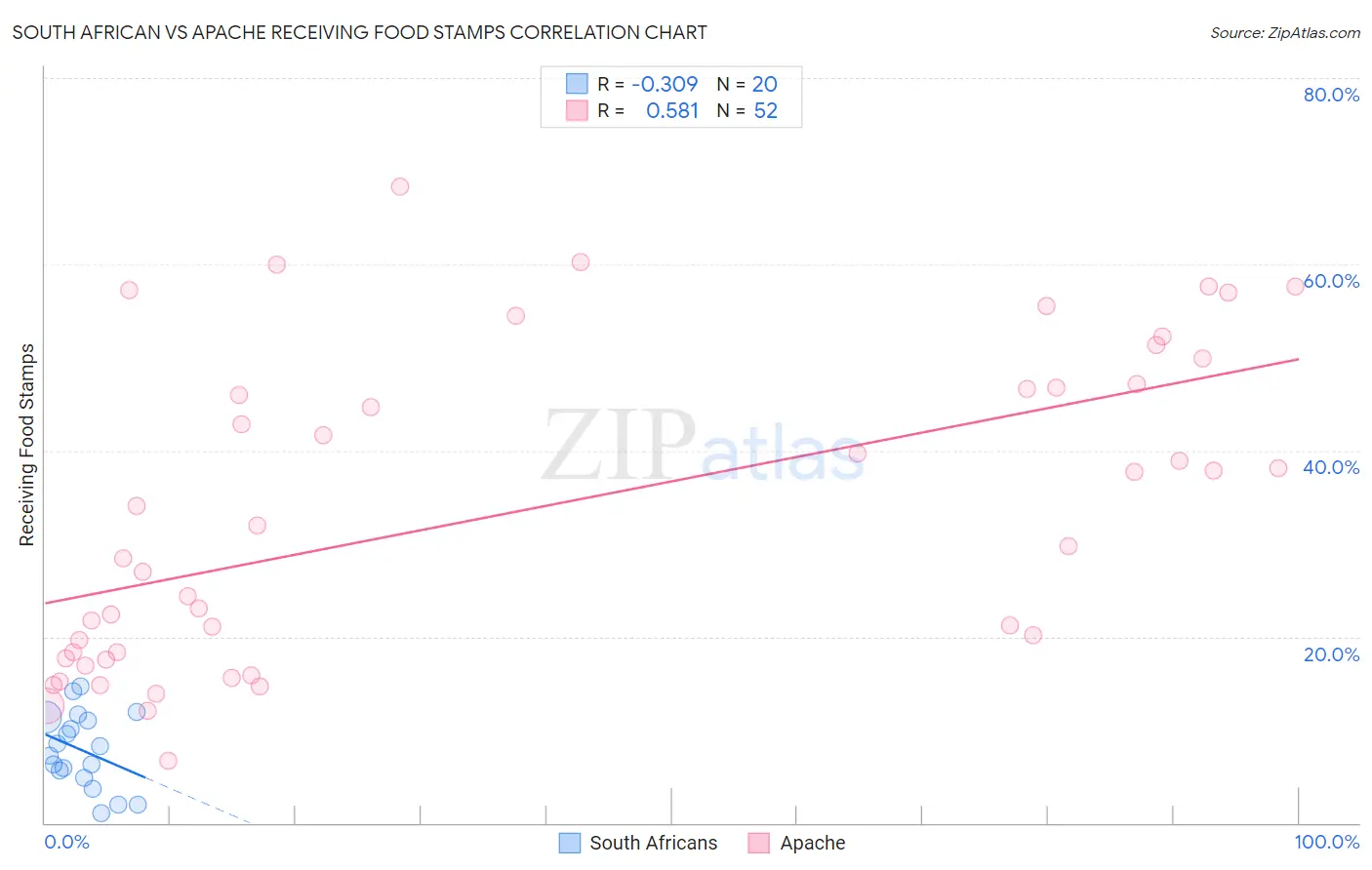 South African vs Apache Receiving Food Stamps