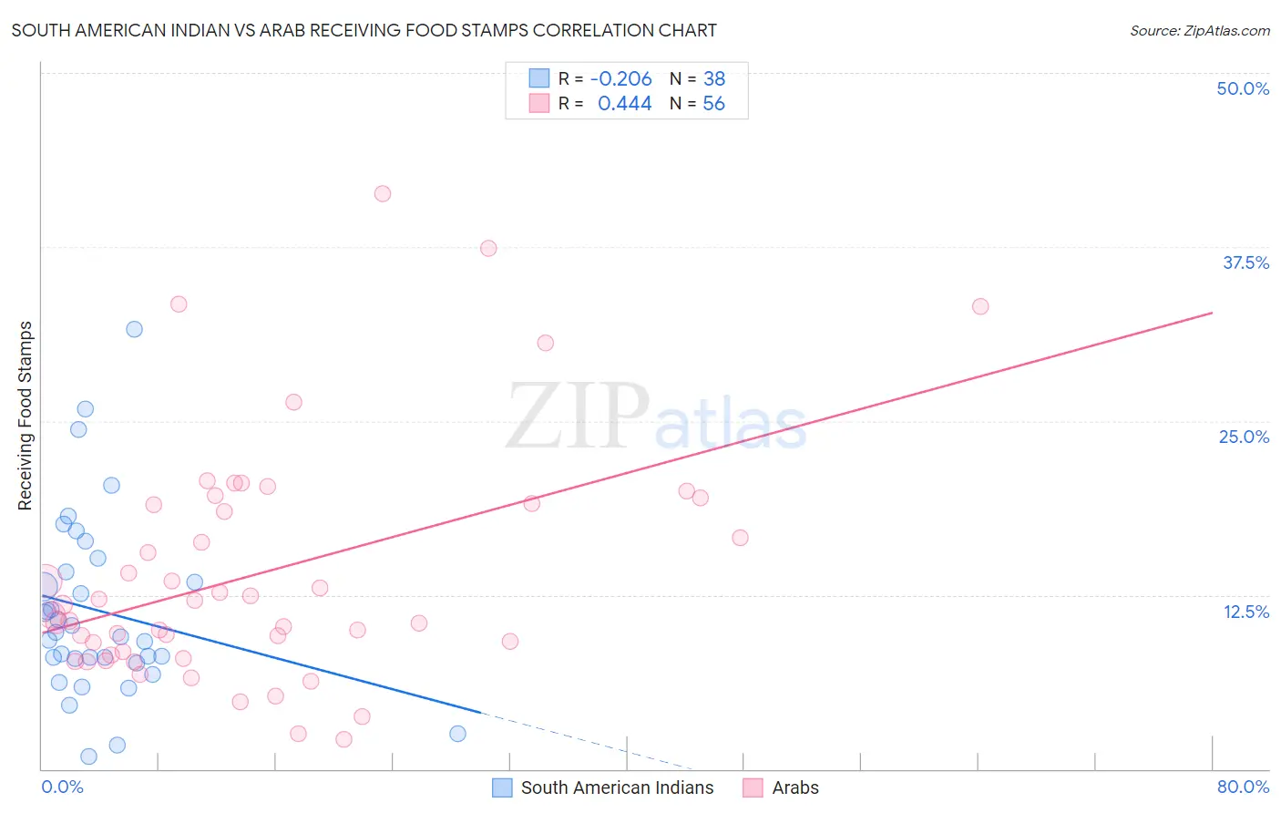 South American Indian vs Arab Receiving Food Stamps