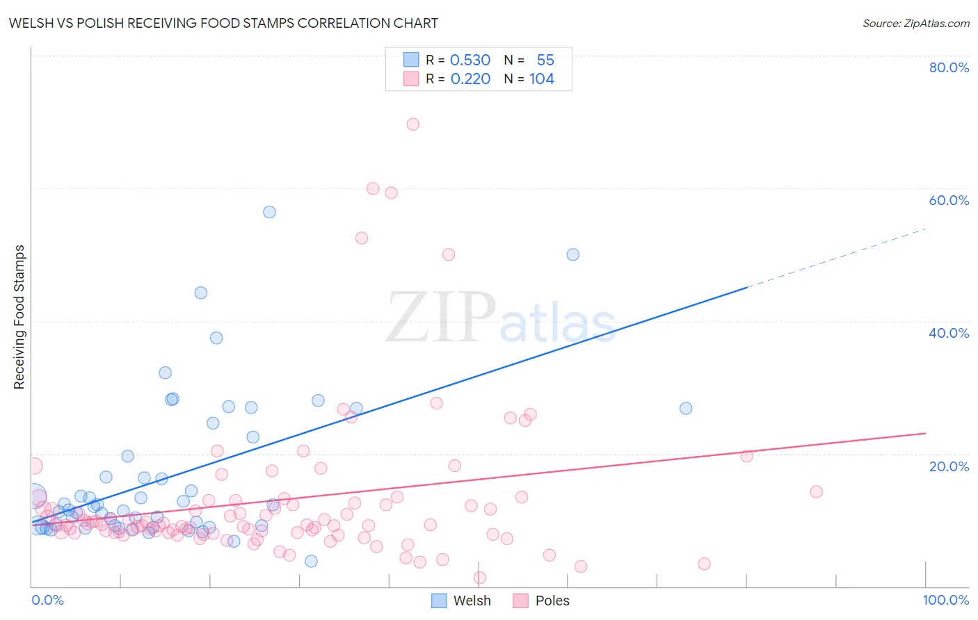 Welsh vs Polish Receiving Food Stamps