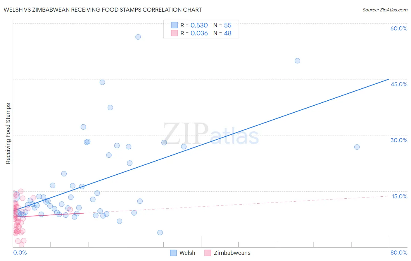 Welsh vs Zimbabwean Receiving Food Stamps