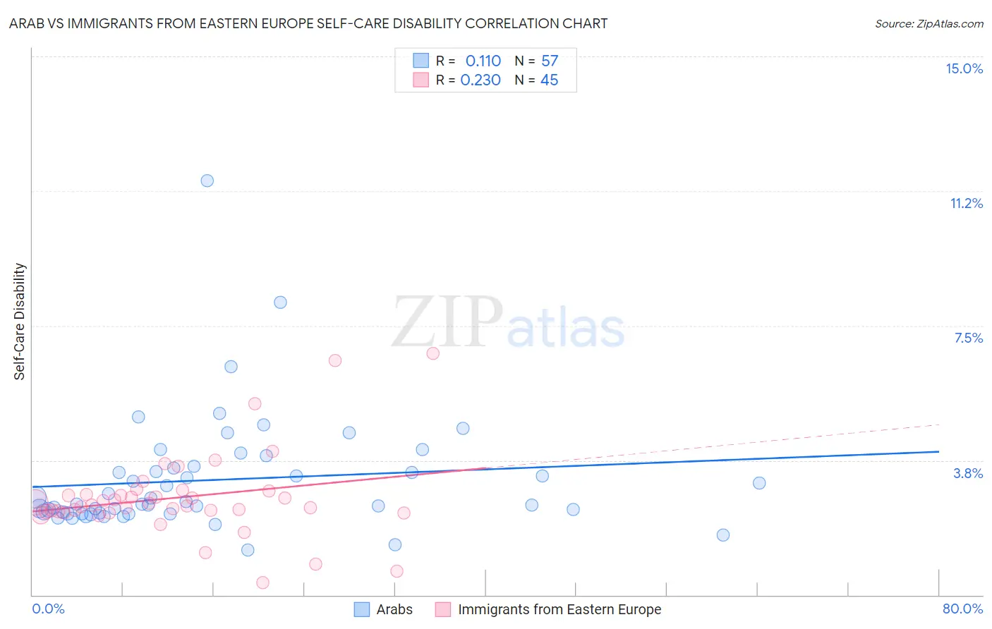 Arab vs Immigrants from Eastern Europe Self-Care Disability
