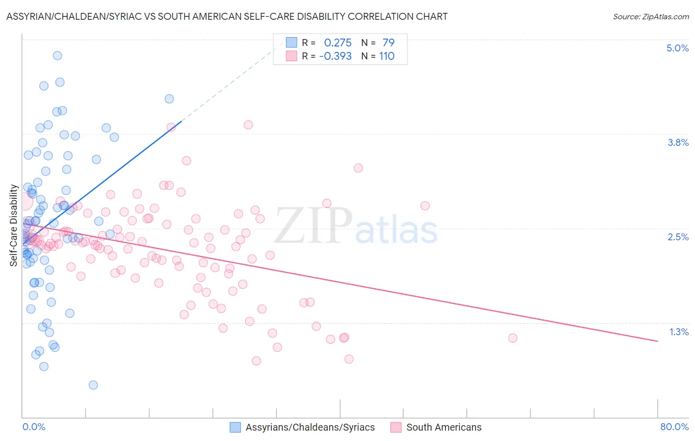 Assyrian/Chaldean/Syriac vs South American Self-Care Disability