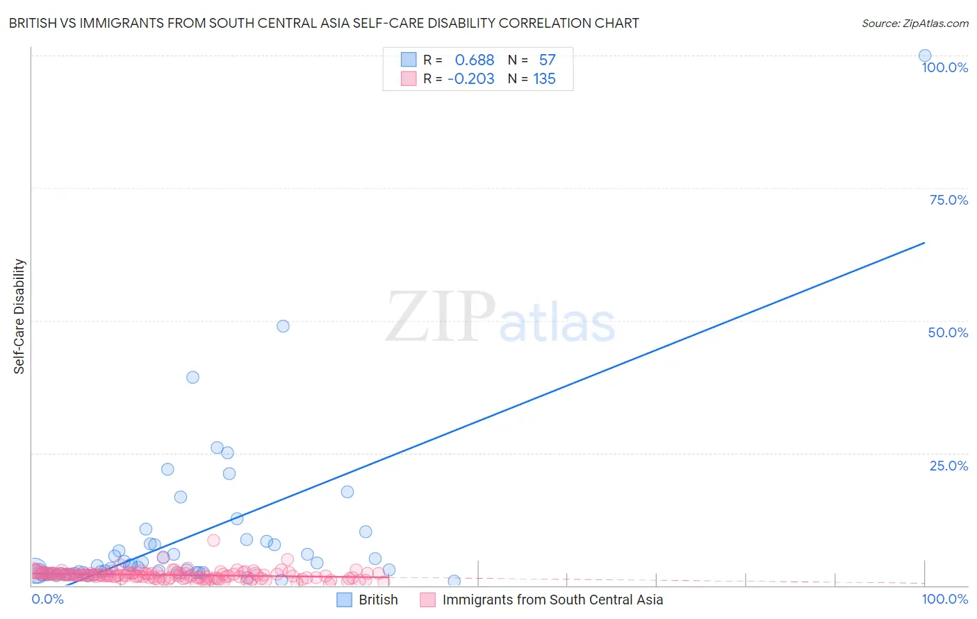 British vs Immigrants from South Central Asia Self-Care Disability