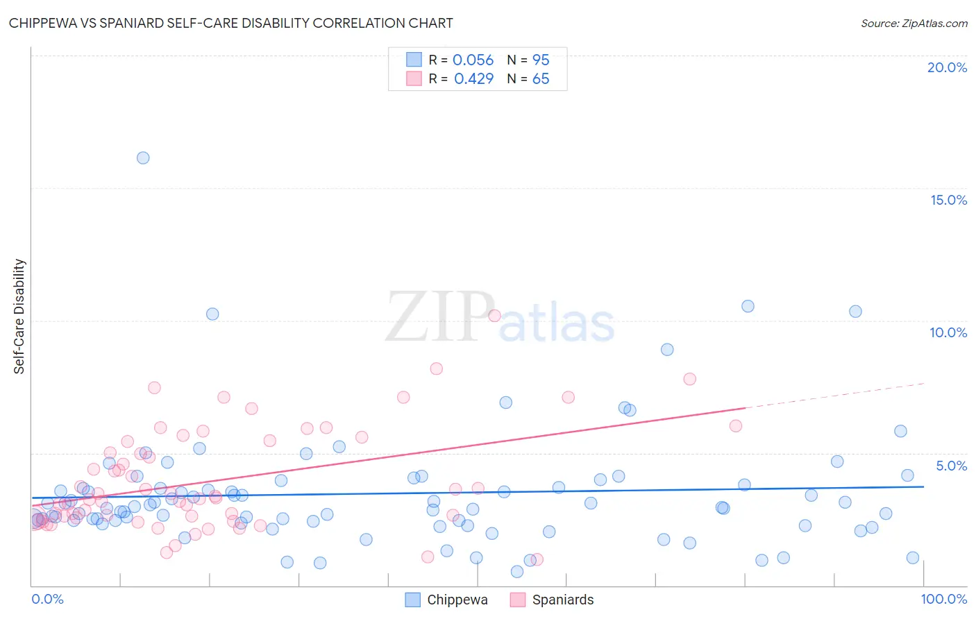 Chippewa vs Spaniard Self-Care Disability