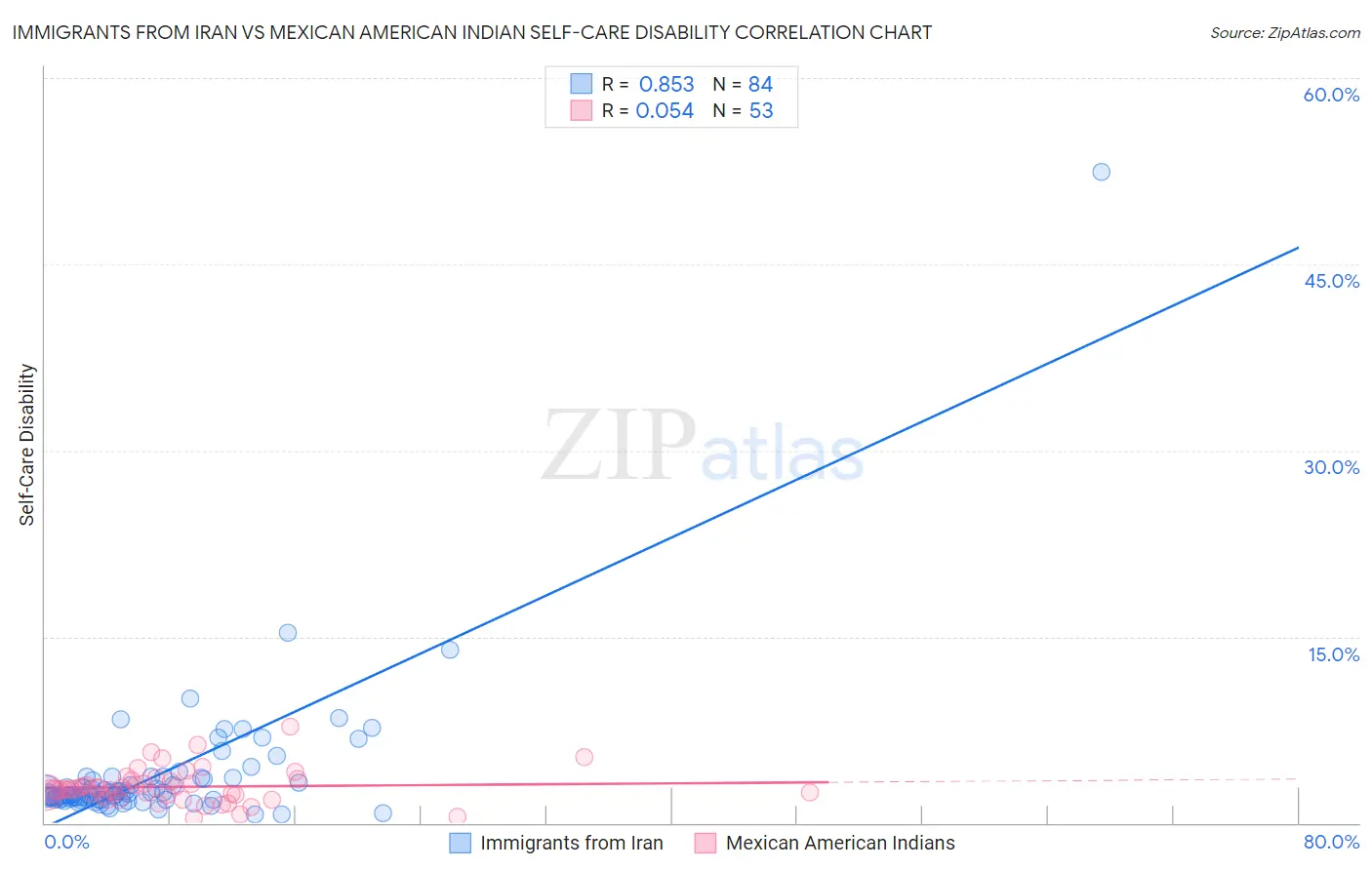 Immigrants from Iran vs Mexican American Indian Self-Care Disability