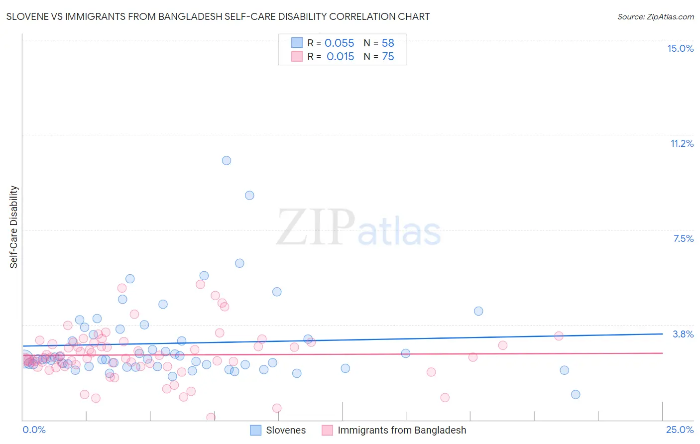 Slovene vs Immigrants from Bangladesh Self-Care Disability