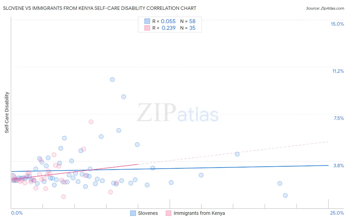 Slovene vs Immigrants from Kenya Self-Care Disability