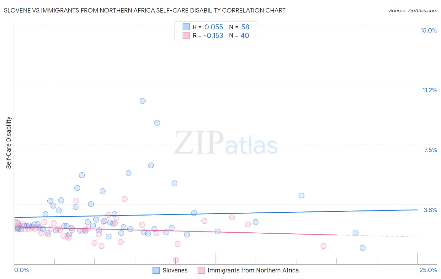 Slovene vs Immigrants from Northern Africa Self-Care Disability