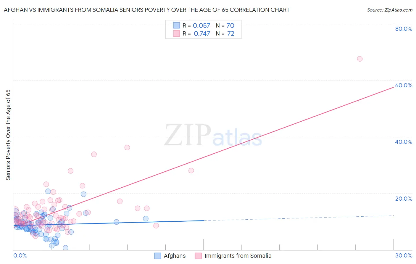 Afghan vs Immigrants from Somalia Seniors Poverty Over the Age of 65