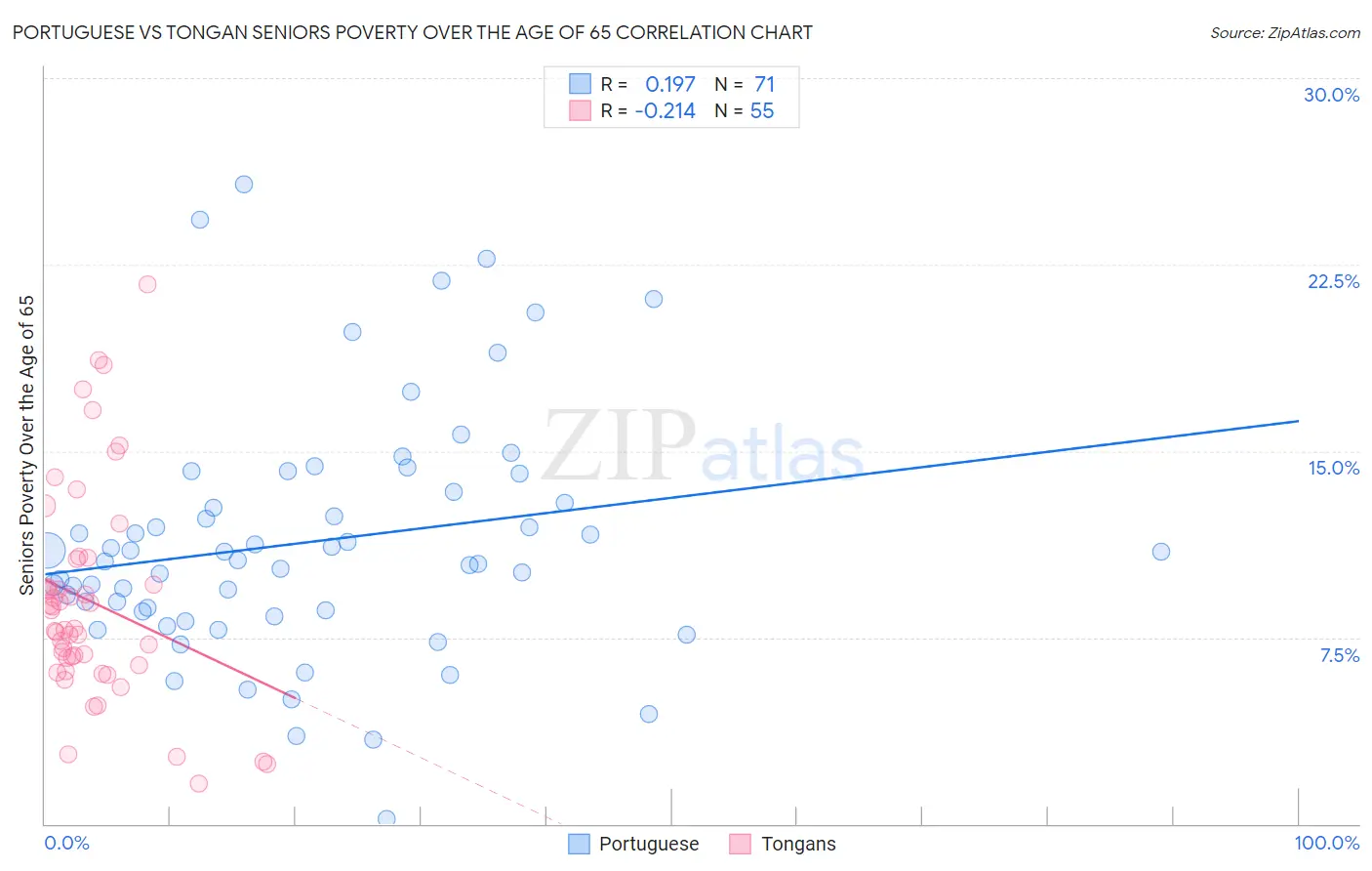 Portuguese vs Tongan Seniors Poverty Over the Age of 65