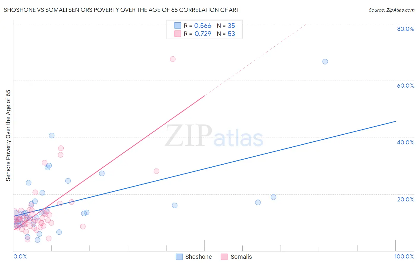 Shoshone vs Somali Seniors Poverty Over the Age of 65