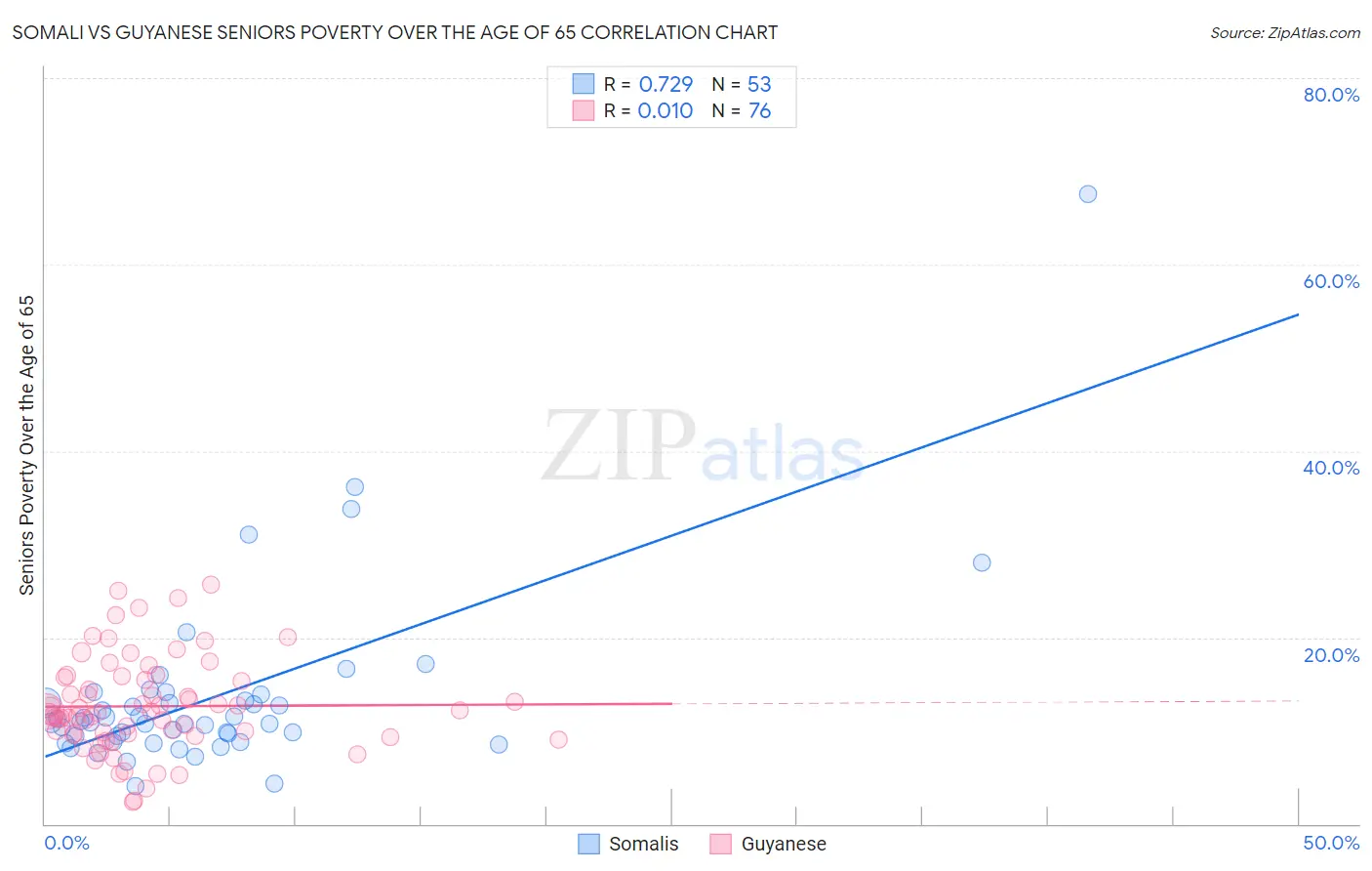 Somali vs Guyanese Seniors Poverty Over the Age of 65