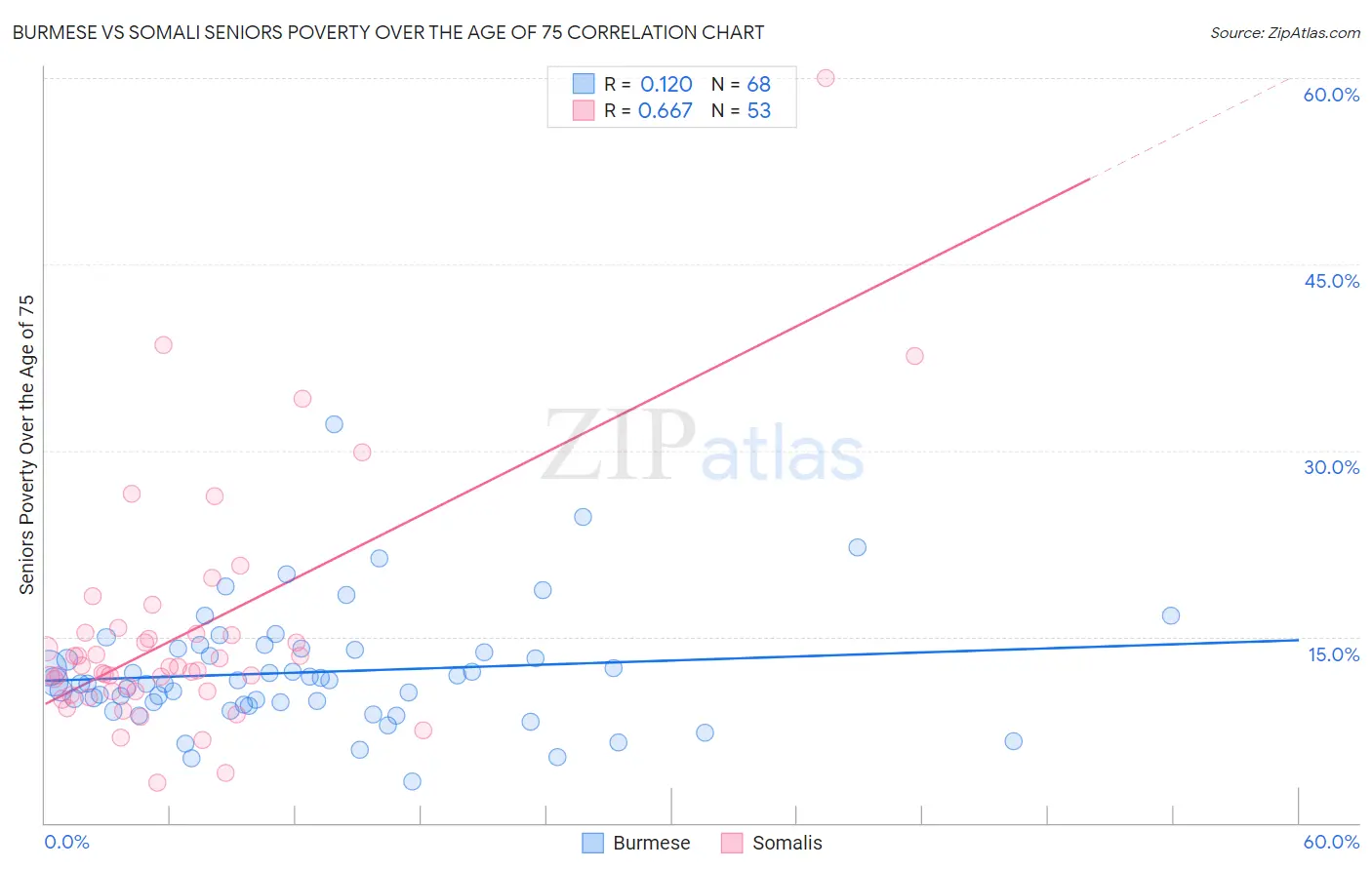 Burmese vs Somali Seniors Poverty Over the Age of 75