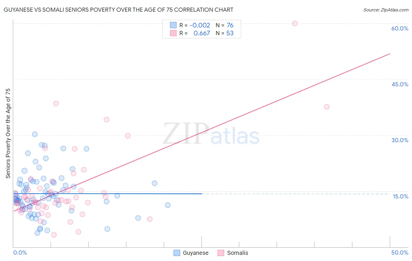 Guyanese vs Somali Seniors Poverty Over the Age of 75
