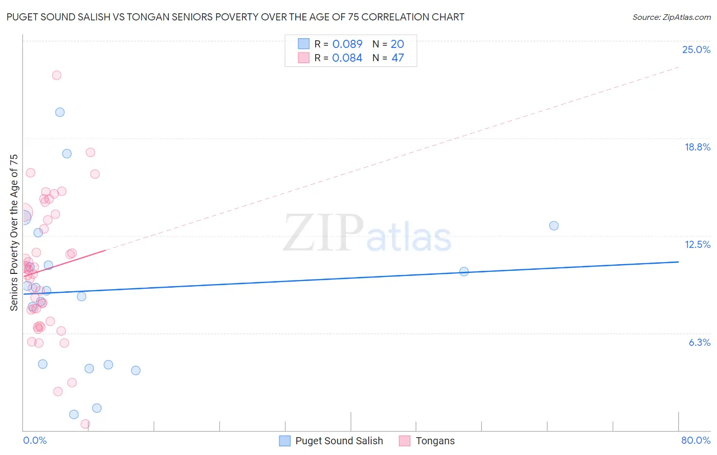 Puget Sound Salish vs Tongan Seniors Poverty Over the Age of 75