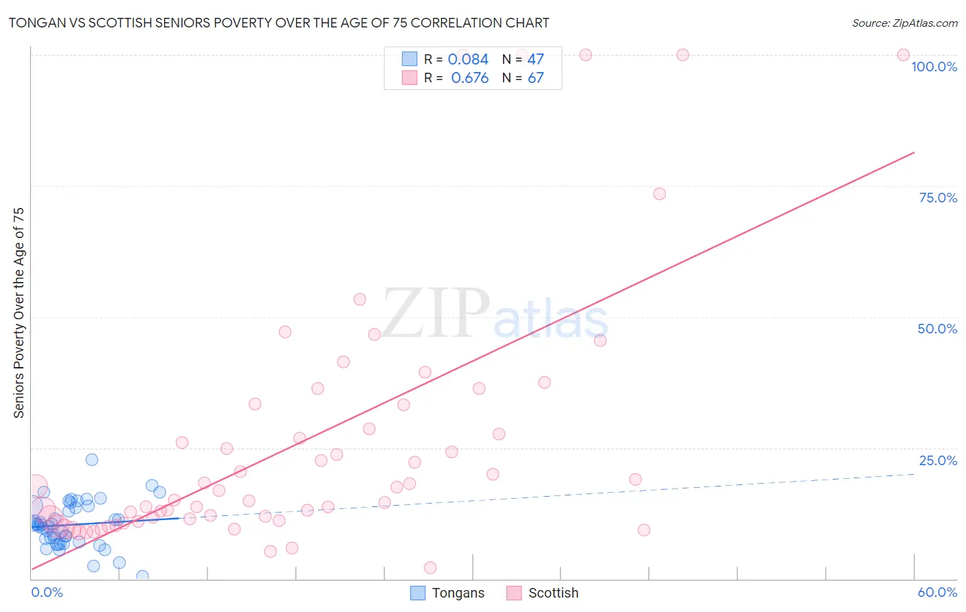 Tongan vs Scottish Seniors Poverty Over the Age of 75